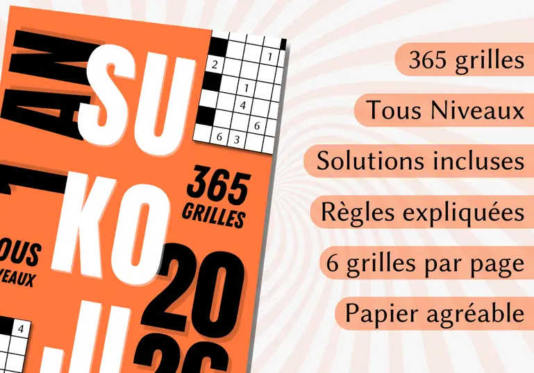 Livre 365 grilles de sukoji pour 2026